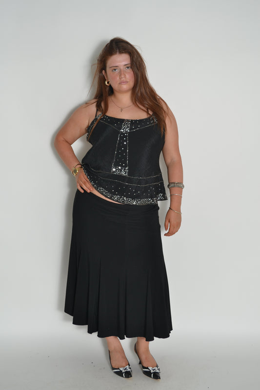 Black midi skirt