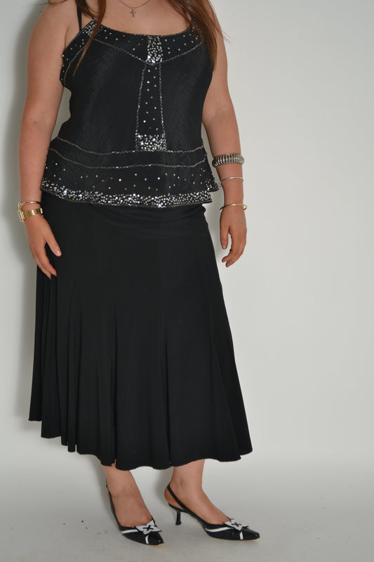 Black midi skirt