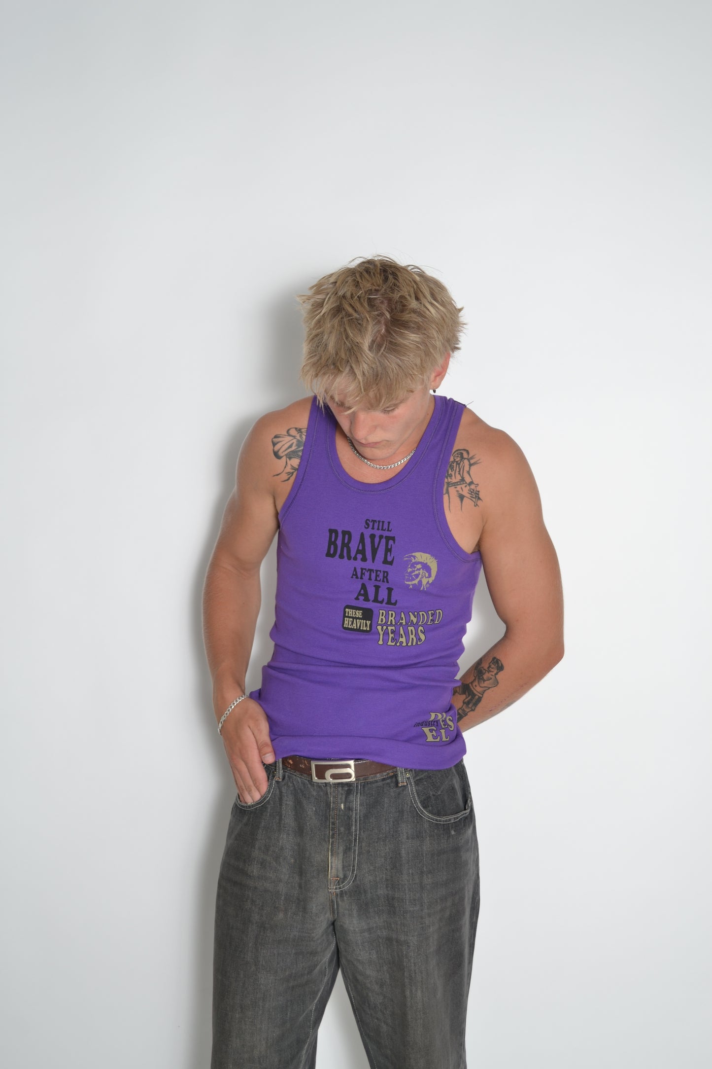 DIESEL dark purple tank BNTW