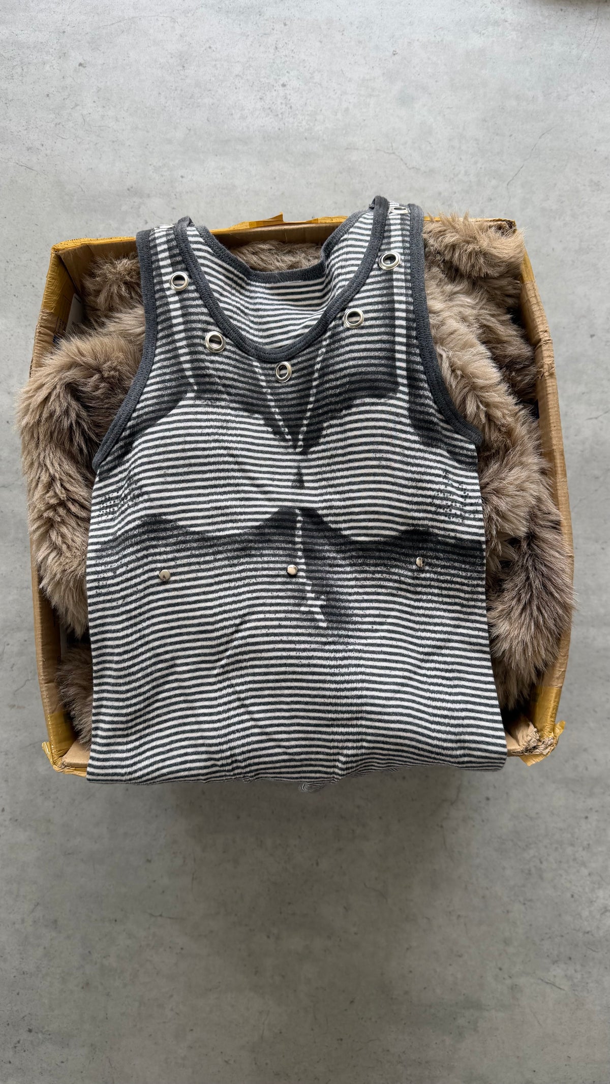 SAINT grey bra graphic striped tank ★ Size est medium