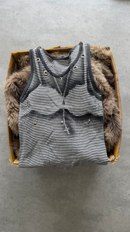 SAINT grey bra graphic striped tank ★ Size est medium
