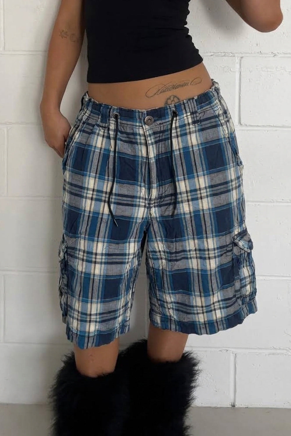 AEROPOSTALE plaid short ★ One size adjustable waist