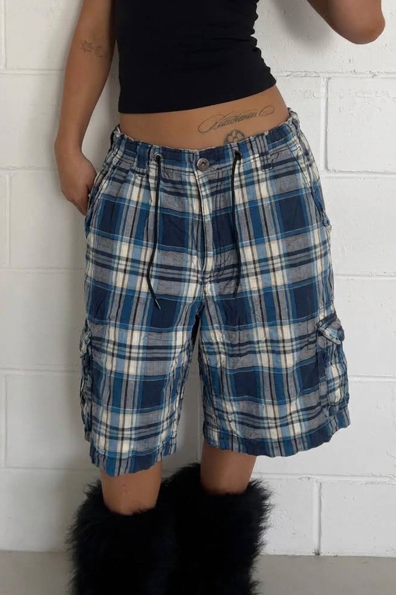 AEROPOSTALE plaid short ★ One size adjustable waist