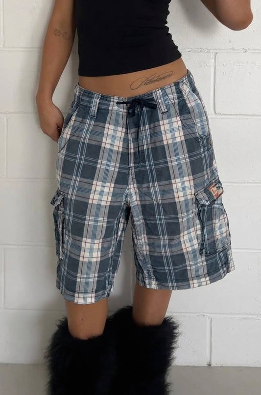 TOKYO LAUNDRY plaid short ★ One size adjustable waist