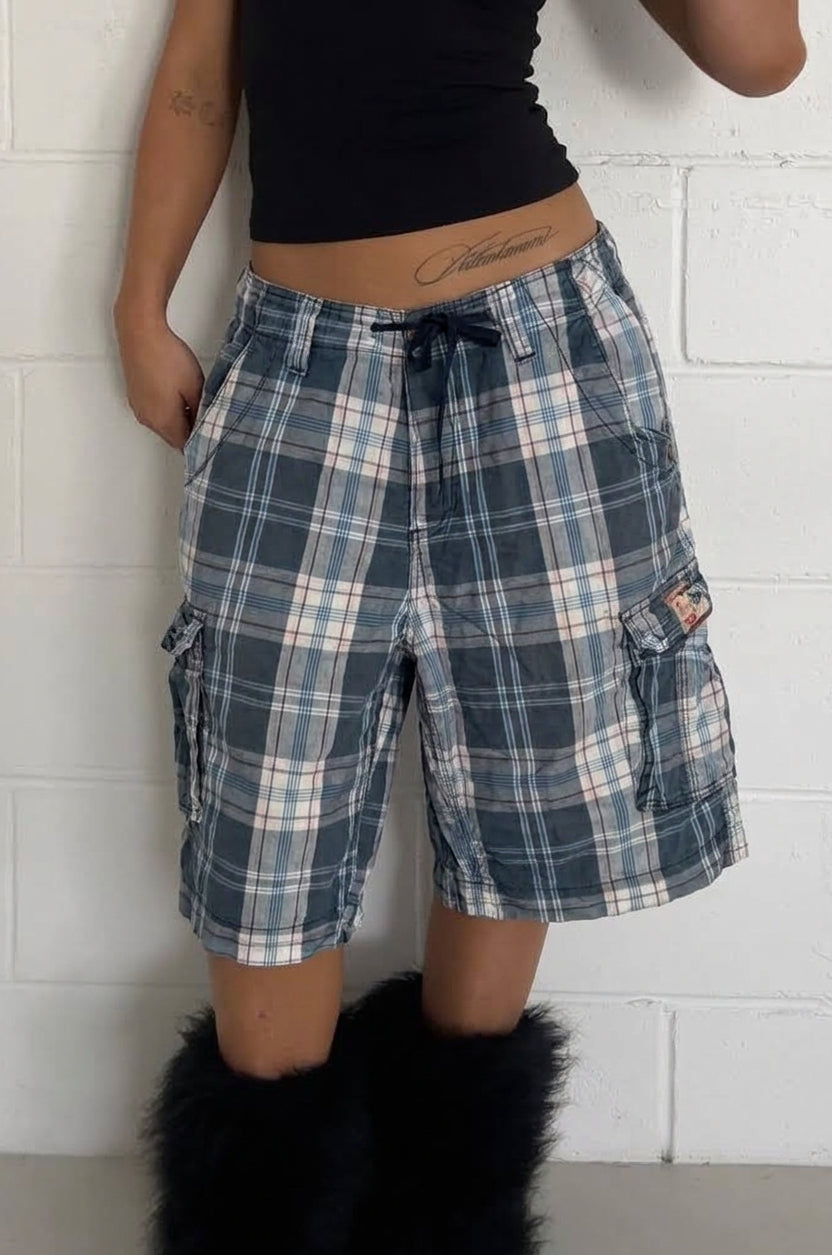 TOKYO LAUNDRY plaid short ★ One size adjustable waist