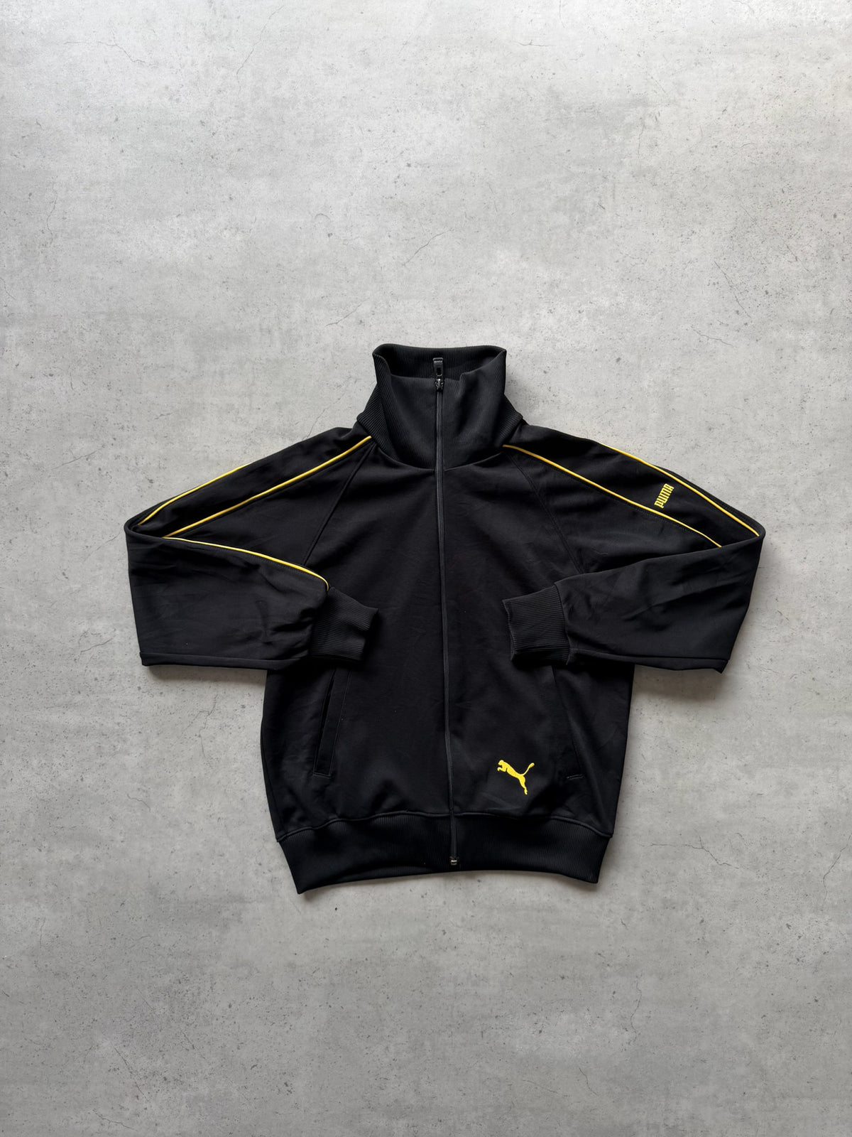PUMA black + yellow track jacket ★ Size est small