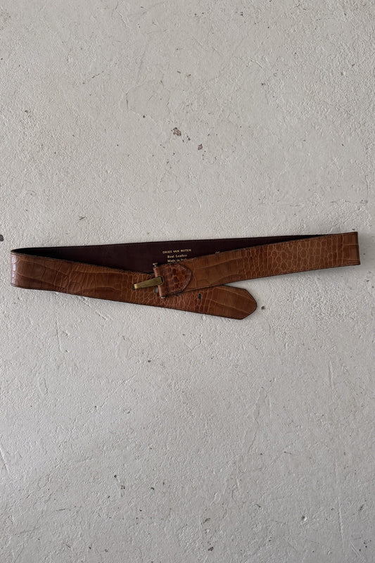 Brown leather festival belt  ★  Size 95