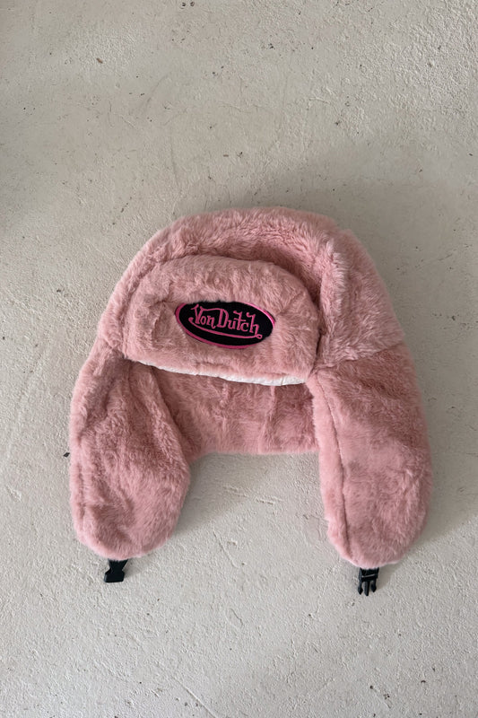 VON DUTCH pink fluffy festival hat ★