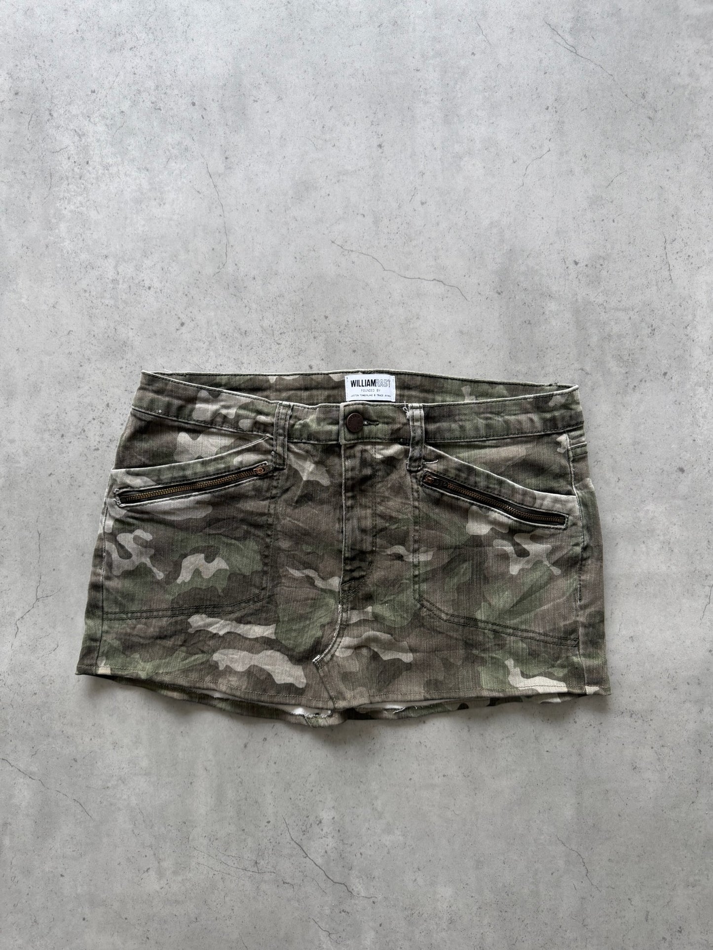 WILLIAMRAST green camo micro skirt ★ Size est medium/large
