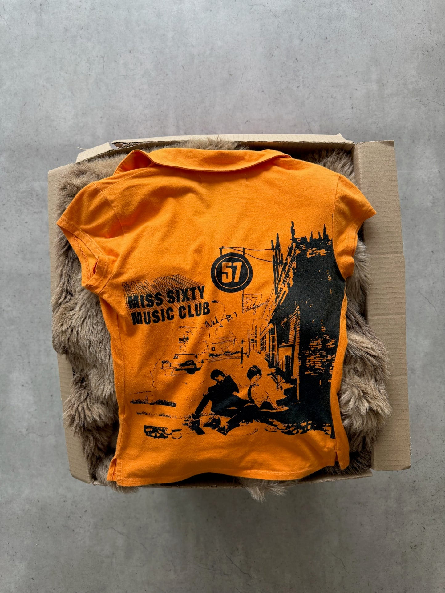 MISSY SIXTY orange tee ★ Size est small