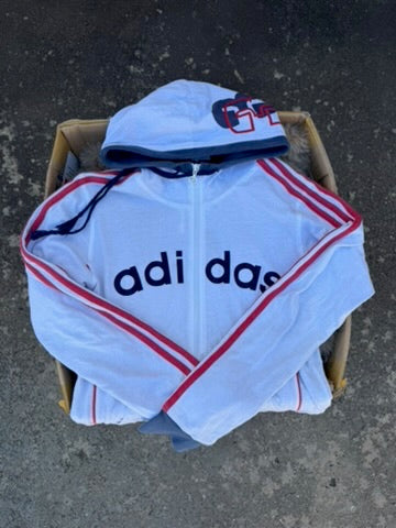 ADIDAS white, red & blue jacket ★ Size 12