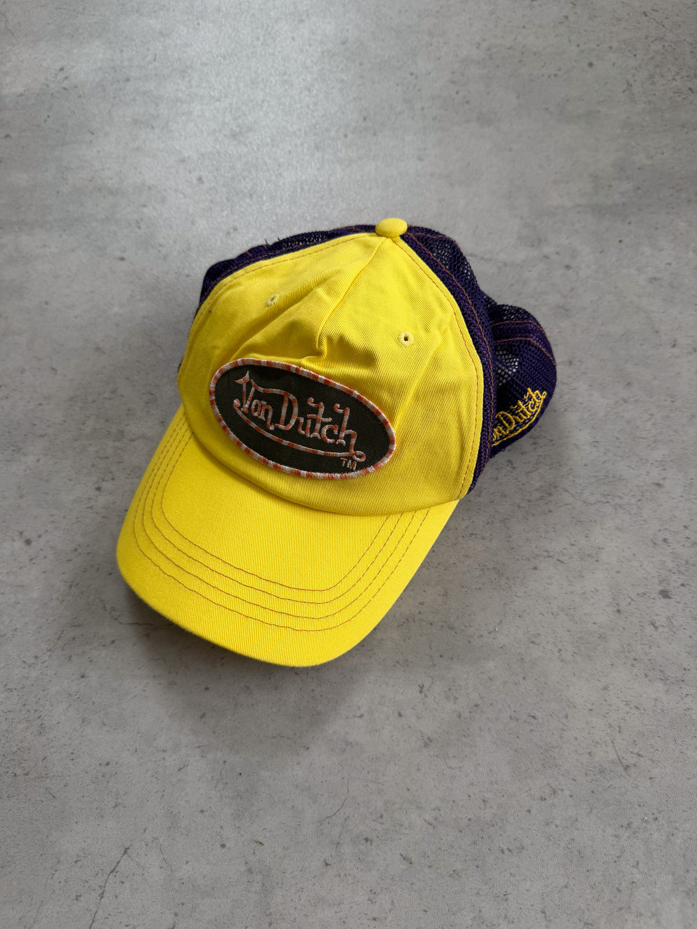 VON DUTCH yellow & purple trucker hat ★