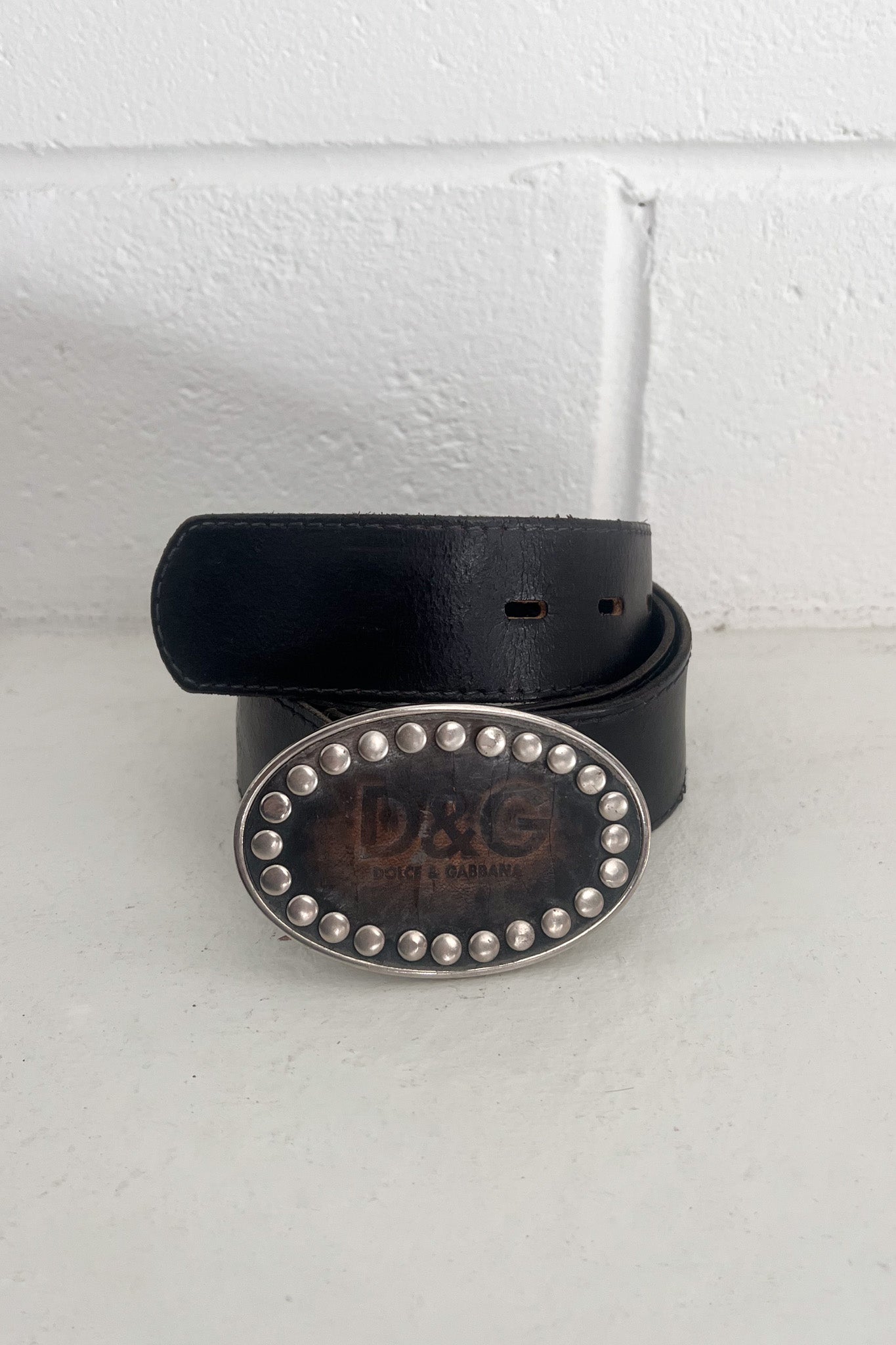 DOLCE & GABBANA studded oval belt - leather