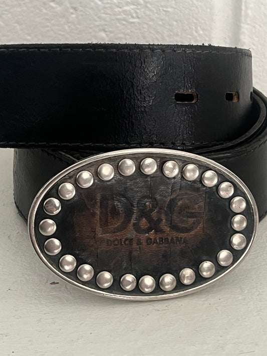 DOLCE & GABBANA studded oval belt - leather