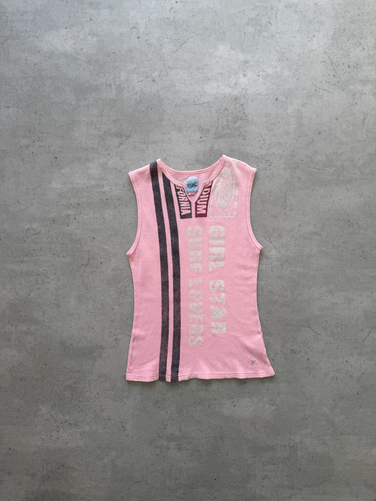 GIRL STAT pink graphic tank ★ Size labelled large