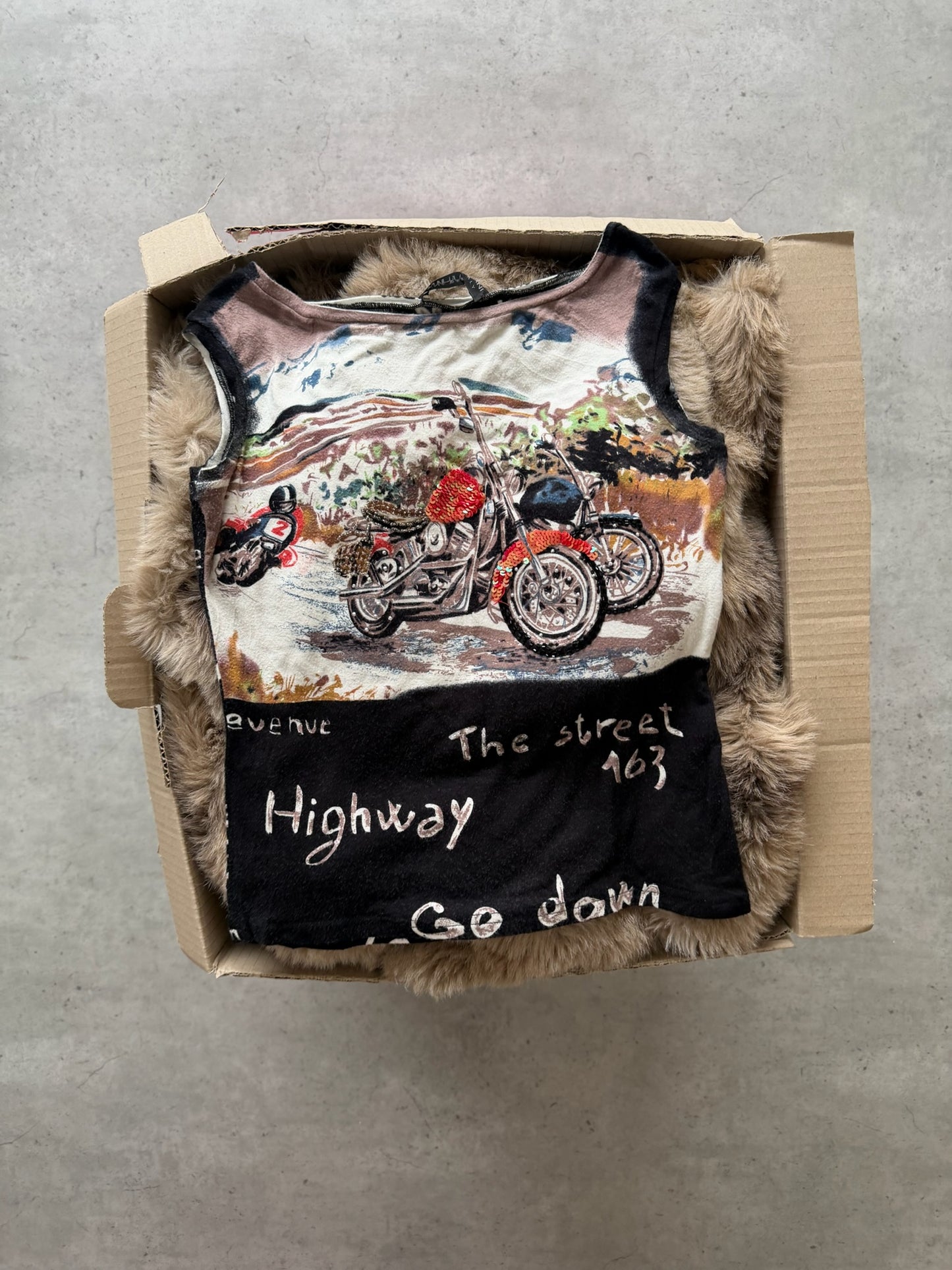 ANNA BASSANI black "motorcycle" top ★ Size est medium