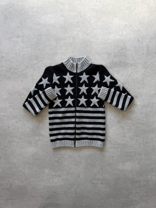 Black + grey stripe/star knit ★ Size est small