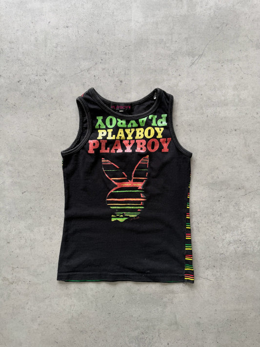 PLAYBOY red +yellow + green tank ★ Size labelled small