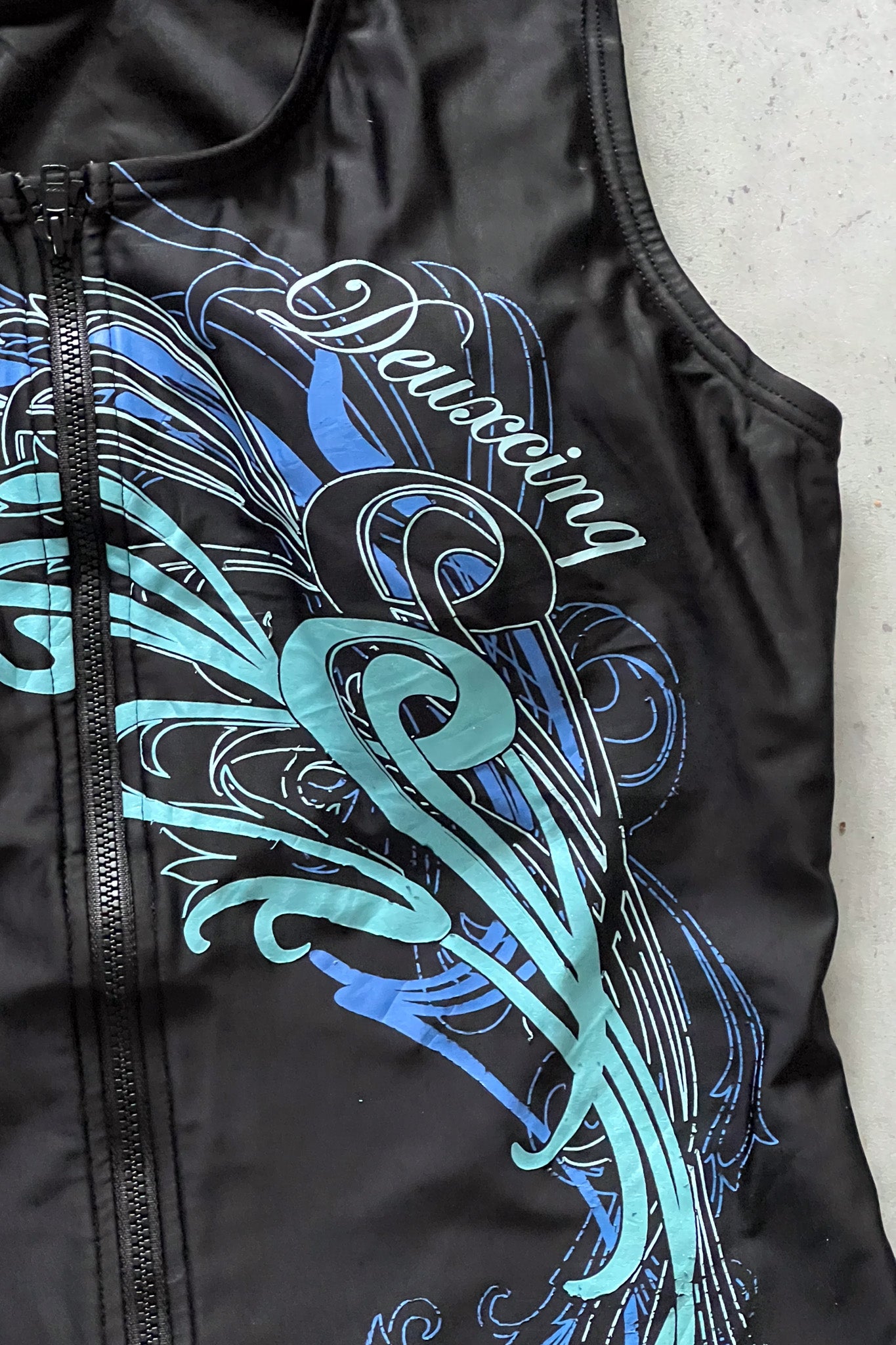 Black aqua swirl black sport tank ★ Size estimated XL