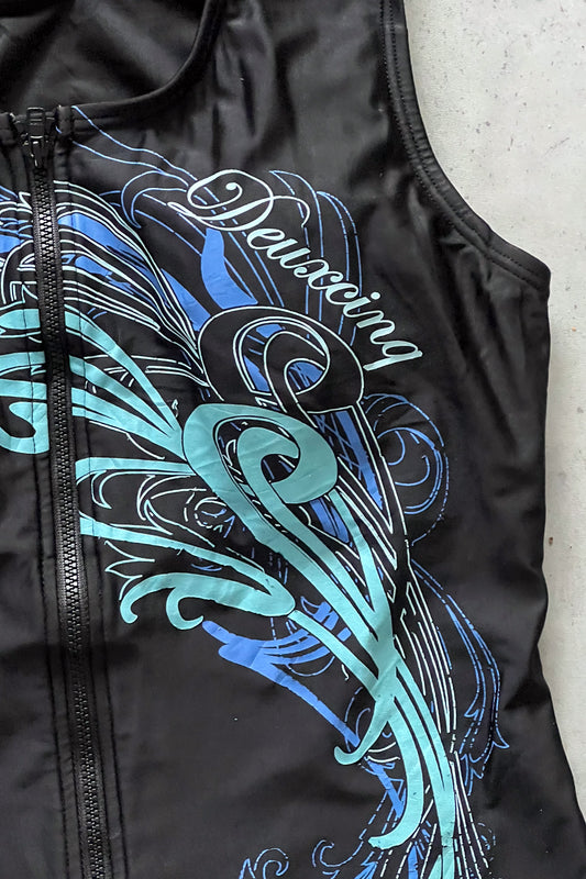 Black aqua swirl black sport tank ★ Size estimated XL