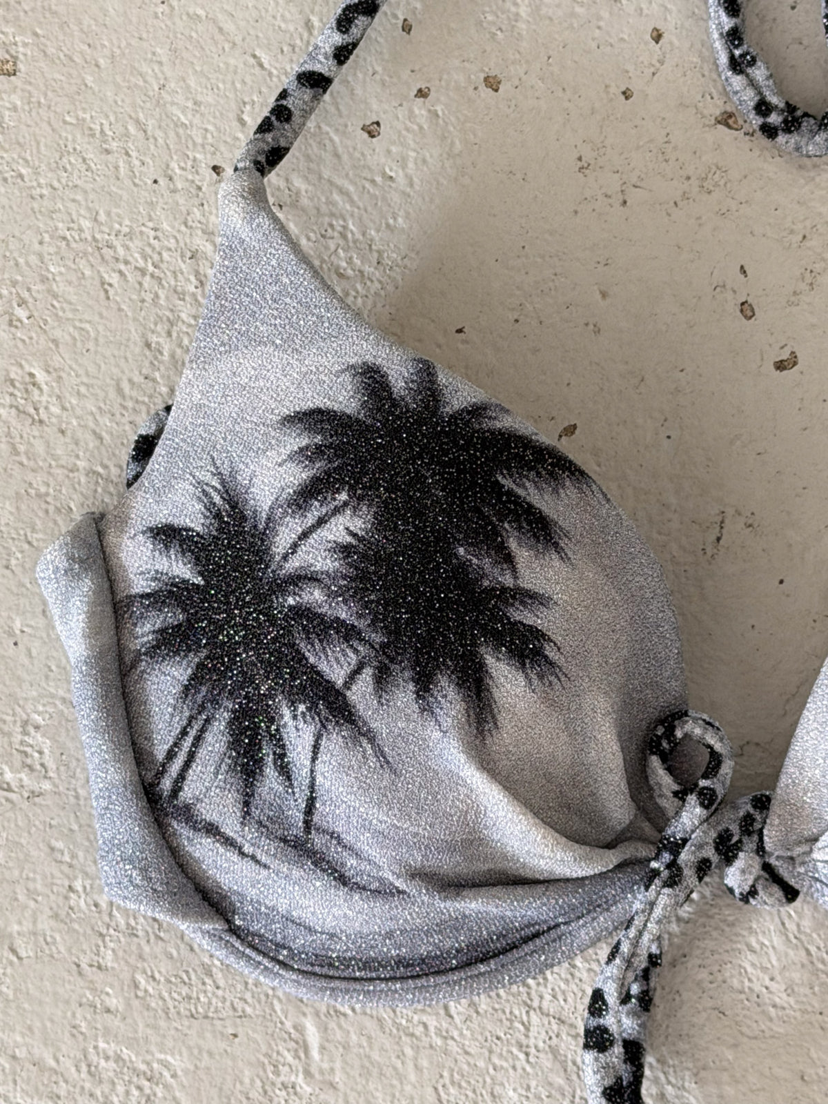 Vintage sparkly palm tree bikini ★ Size est small