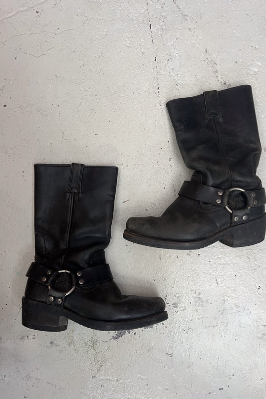 HARLEY DAVIDSON black buckle boots ★ Size est 38