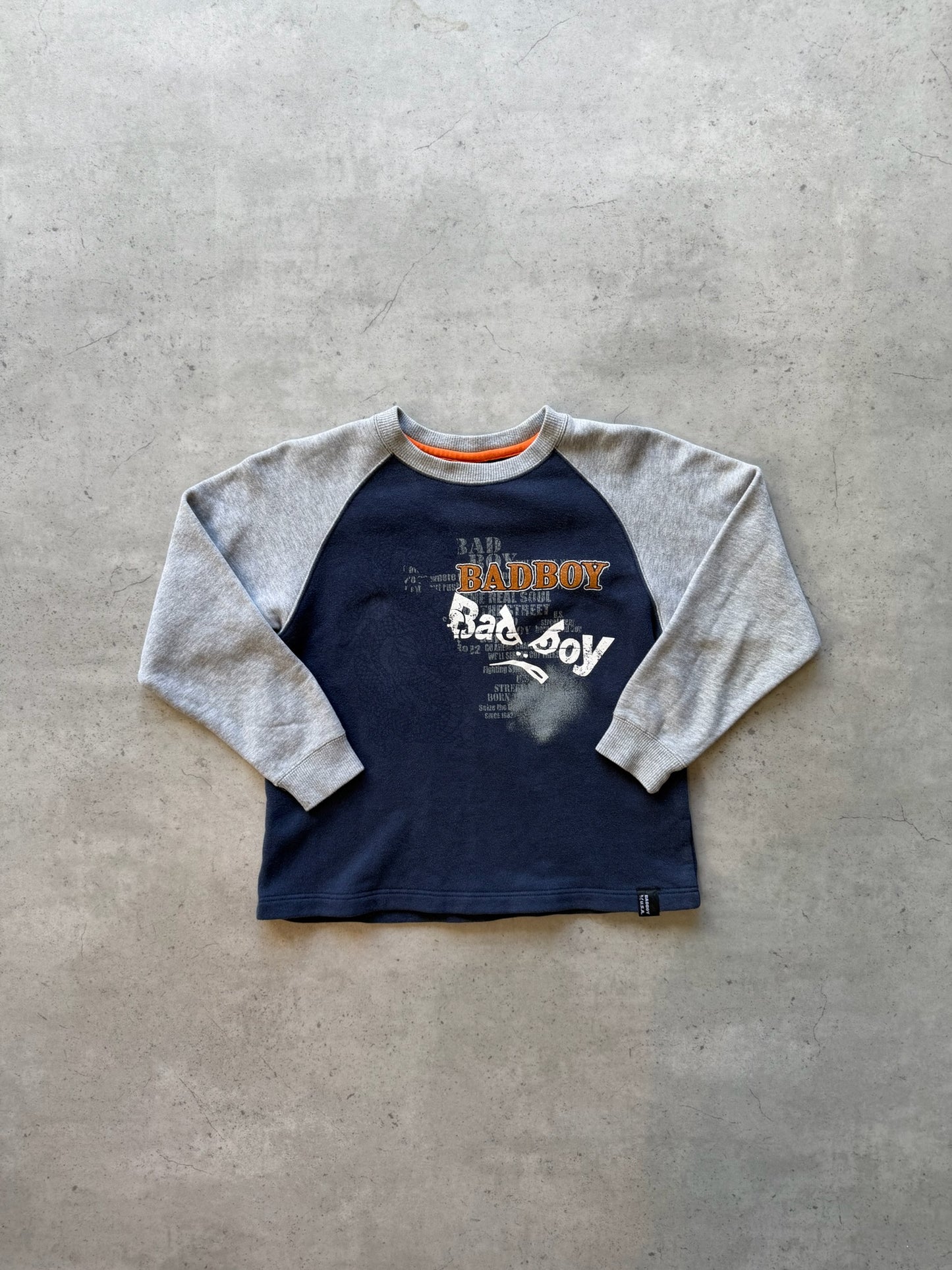BAD BOY navy graphic baby crew-neck ★ Size est Xsmall