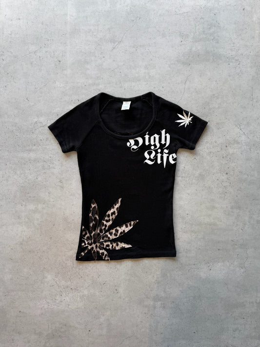 Black “plant” graphic top ★ Size est small