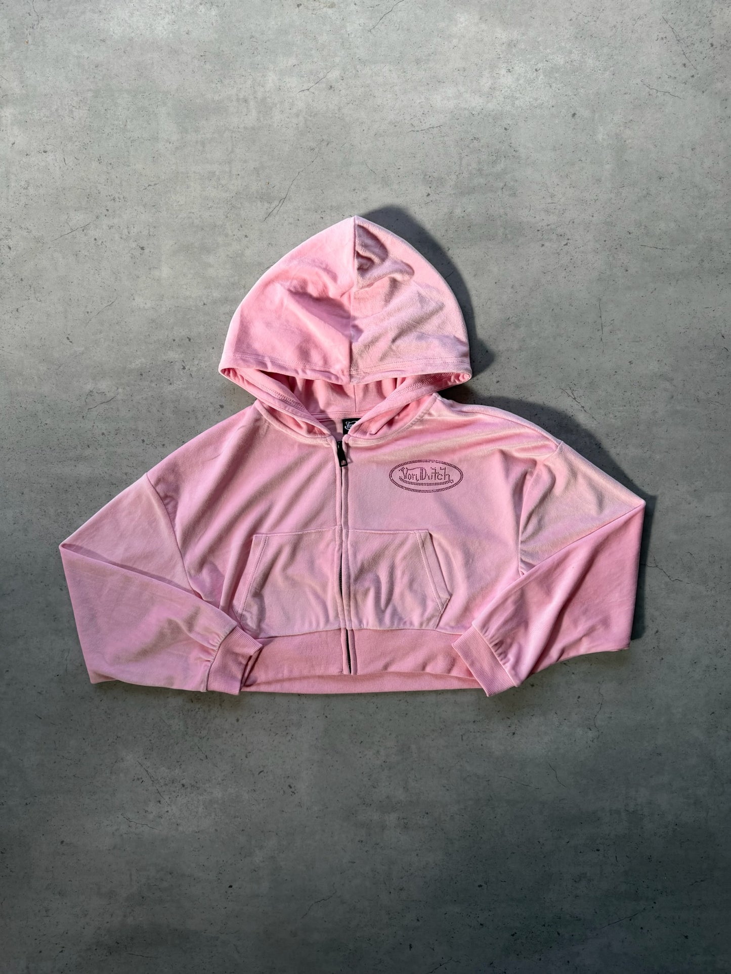 VONDUTCH pink diamonte cropped jacket ★ Size labelled medium