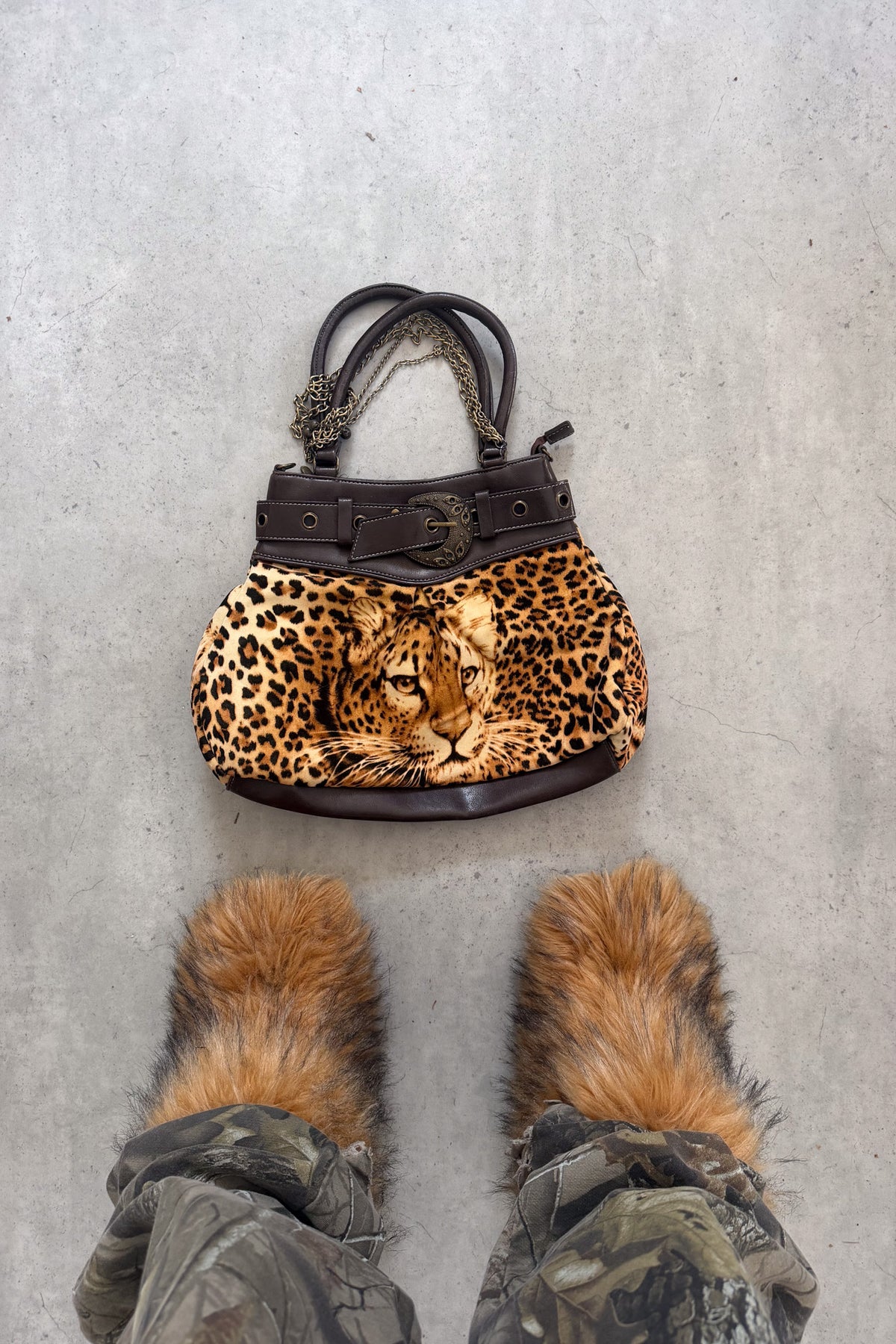 Leopard brown detailed bag ★