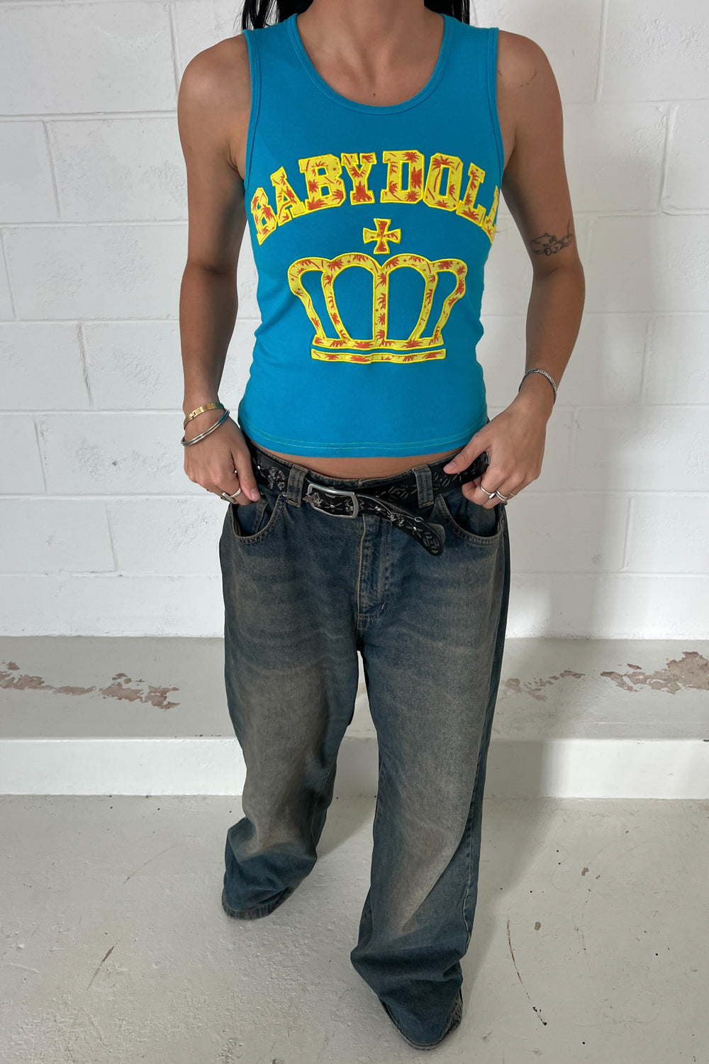BABYDOLL  blue graphic vintage tank