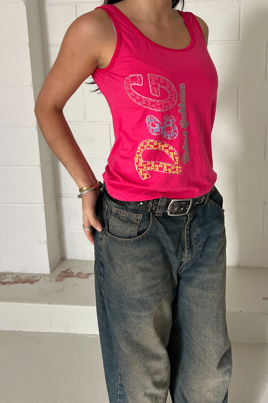 DOLCE & GABBANA pink graphic tank