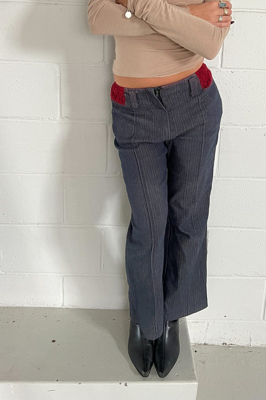 Vintage red lace pants