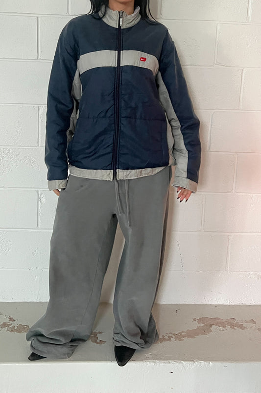 NIKE grey & navy puffer jacket
