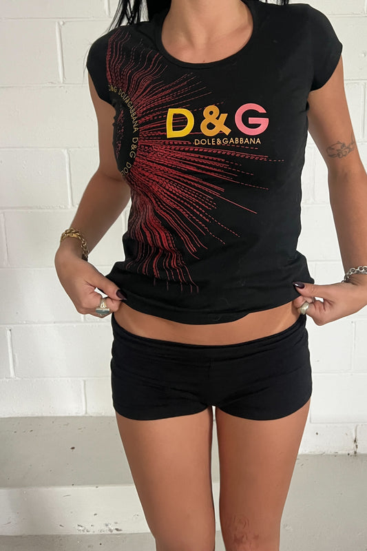 DOLCE & GABBANA bootleg graphic black tee ★ Size XL
