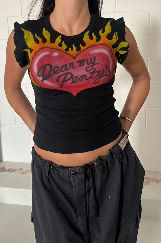 Vintage graphic heart flame tee