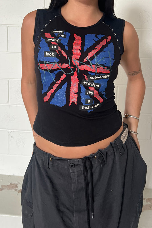 Vintage spunk glitter graphic tank