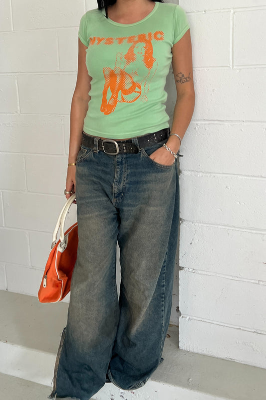 HYSTERIC green Y2K tee