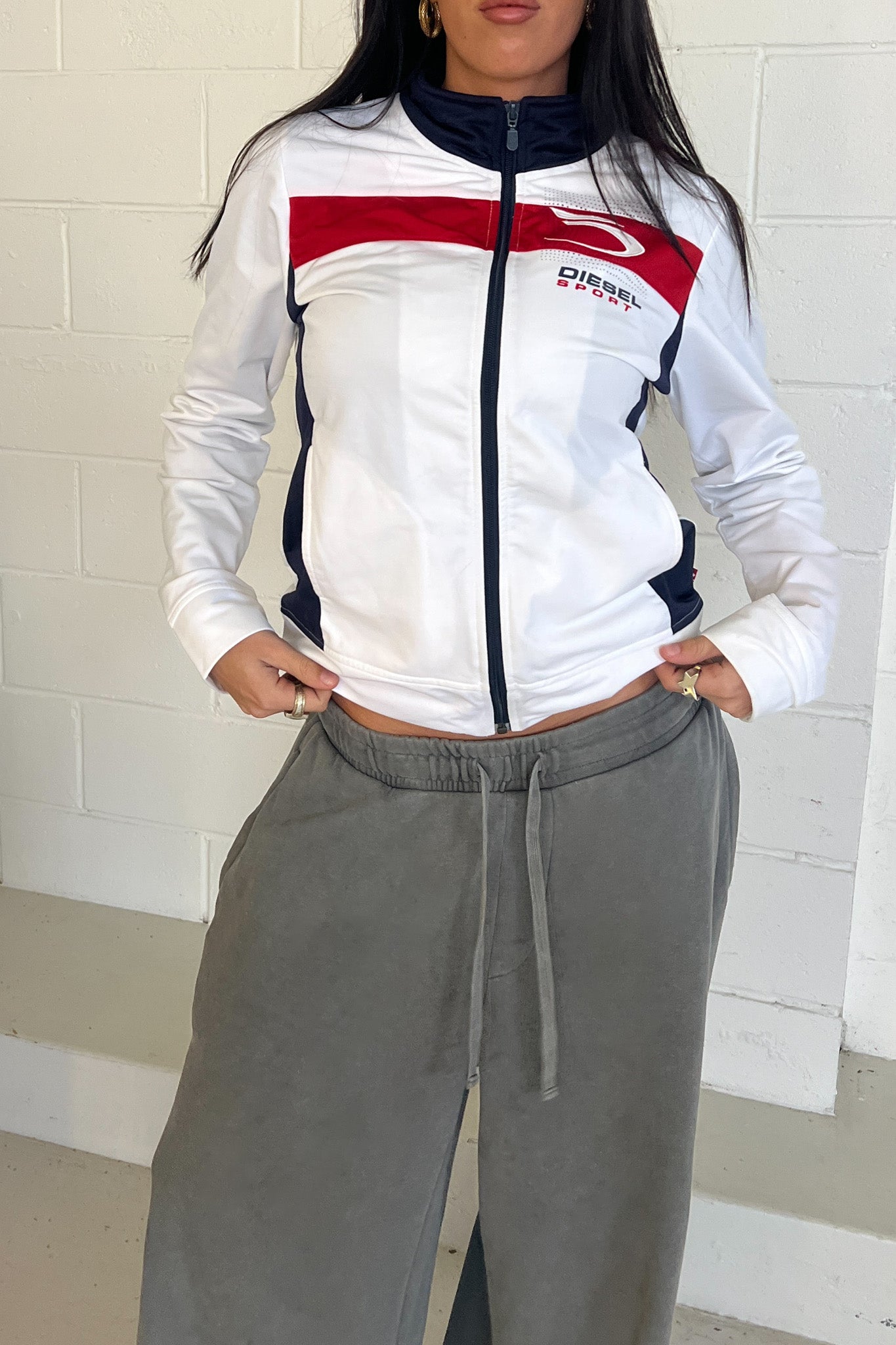 DIESEL white track jacket
