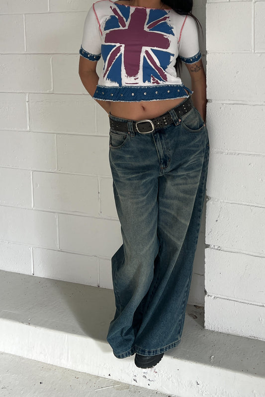 F M N union jack graphic tank