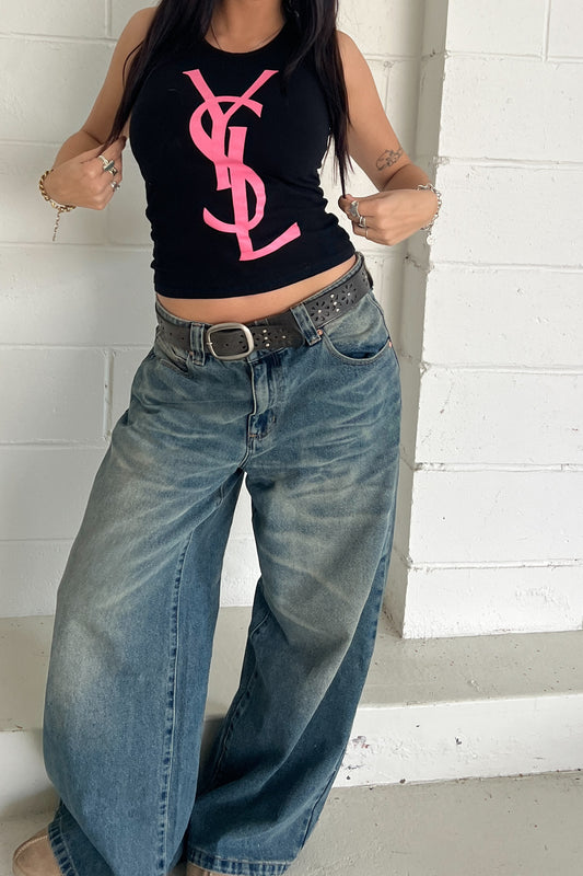 YSL black & pink tank