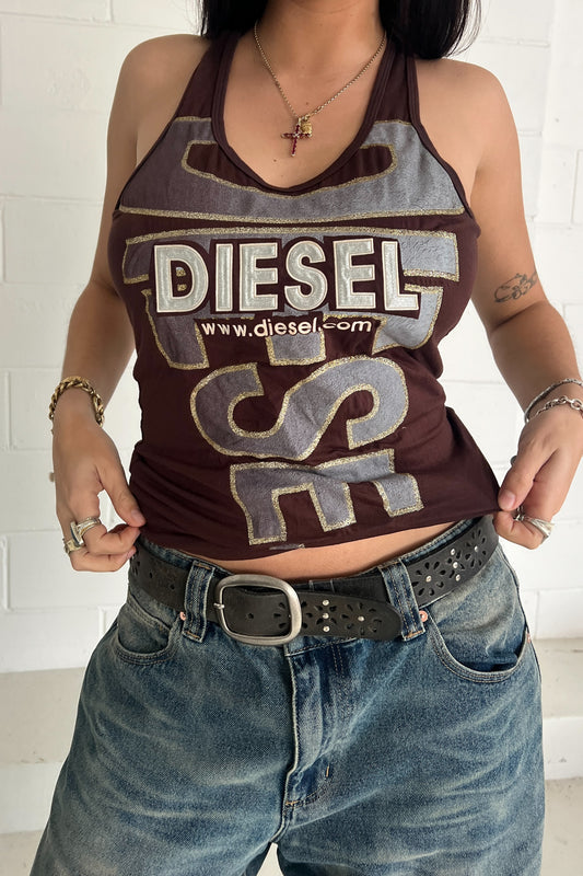 DIESEL brown graphic tank