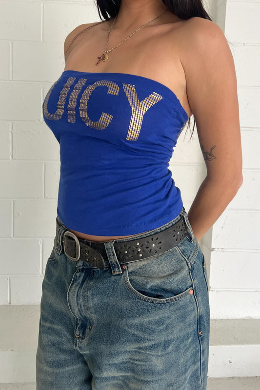 JUICY blue bandeau top