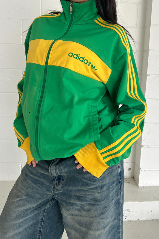ADIDAS green & yellow track jacket