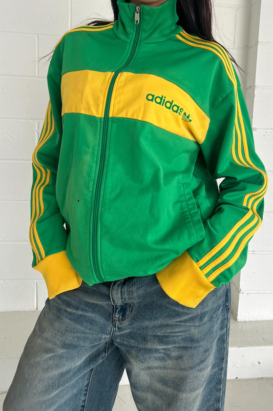 ADIDAS green & yellow track jacket