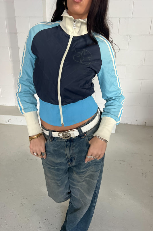 ADIDAS baby-blue & navy trackjacket