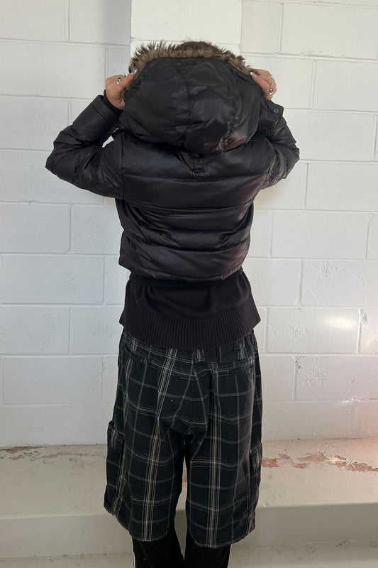 DIESEL vintage black puffer jacket - Fur trimming