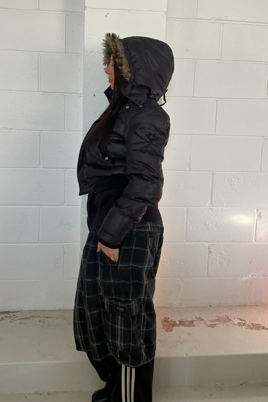DIESEL vintage black puffer jacket - Fur trimming