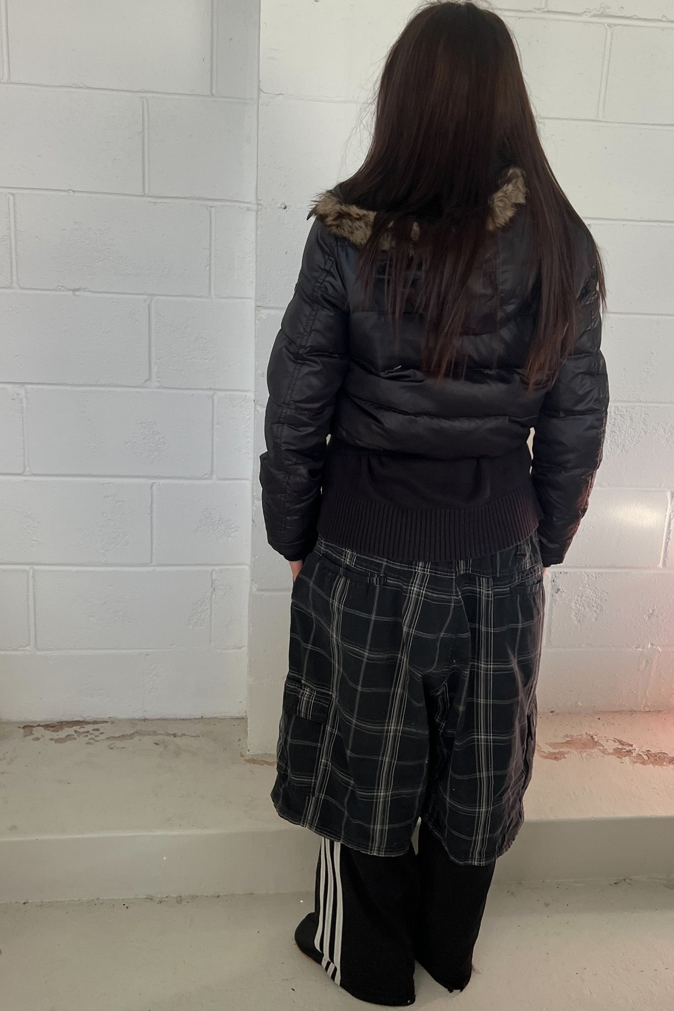 DIESEL vintage black puffer jacket - Fur trimming