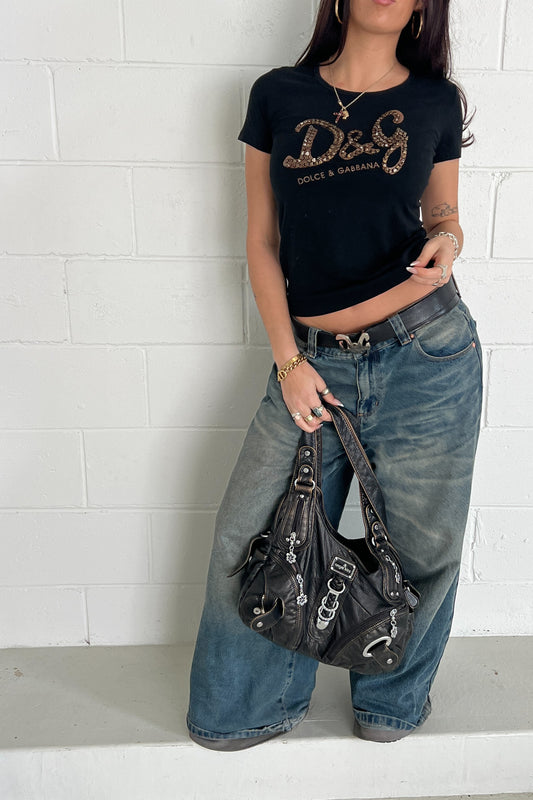 DOLCE & GABBANA black + brown hearts ★ Size large
